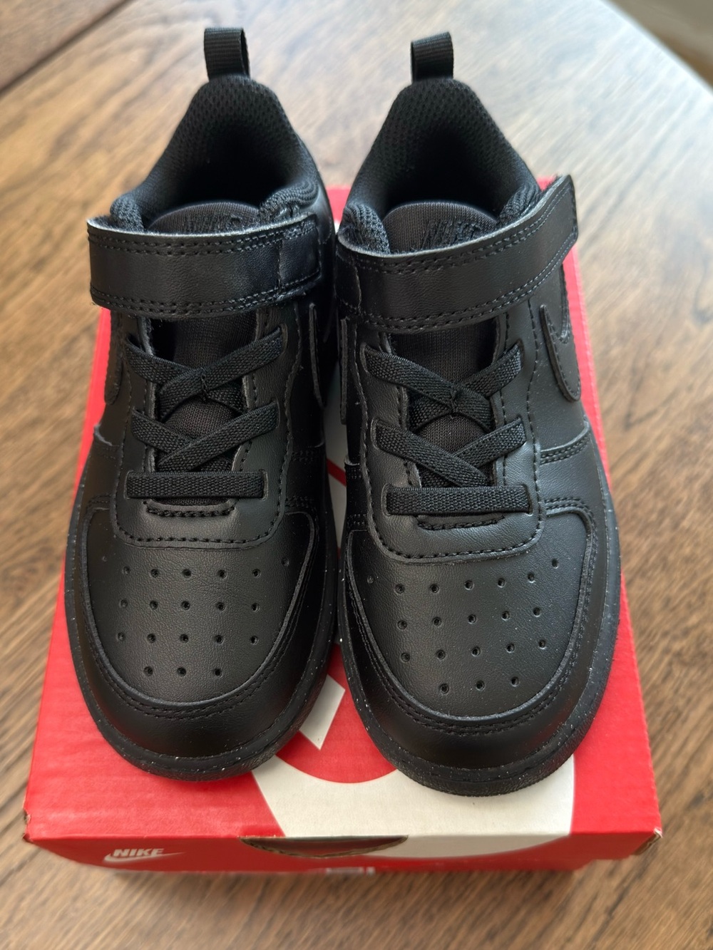 NIB Nike Court Borough Low Recraft DV5458-002 Kids Size 9C Sneakers Black